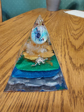 Load image into Gallery viewer, Medium Citrine Orgonite EMF Protection/Chakra Healing Pyramid 10-7 Symm