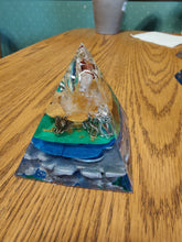 Load image into Gallery viewer, Medium Citrine Orgonite EMF Protection/Chakra Healing Pyramid 10-7 Symm