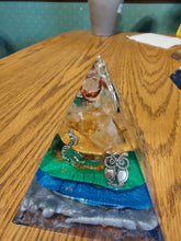 Load image into Gallery viewer, Medium Citrine Orgonite EMF Protection/Chakra Healing Pyramid 10-7 Symm
