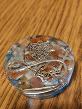 Load image into Gallery viewer, Flower of Life Carnelian Orgonite EMF Protection/Chakra Healing Pyramid