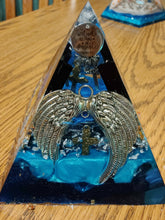 Load image into Gallery viewer, Large Black Tourmaline Orgonite EMF Protection/Chakra Healing Pyramid SYM