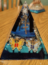Load image into Gallery viewer, Large Black Tourmaline Orgonite EMF Protection/Chakra Healing Pyramid SYM