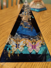 Load image into Gallery viewer, Large Black Tourmaline Orgonite EMF Protection/Chakra Healing Pyramid SYM