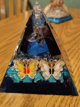 Load image into Gallery viewer, Large Black Tourmaline Orgonite EMF Protection/Chakra Healing Pyramid SYM