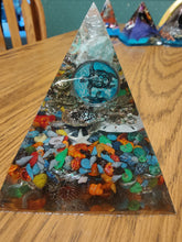 Load image into Gallery viewer, Medium Amazonite Orgonite EMF Protection/Chakra Healing Pyramid 10-7