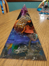 Load image into Gallery viewer, Medium Black Tourmaline Orgonite EMF Protection/Chakra Healing Pyramid Yes