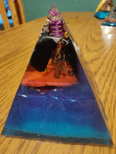 Load image into Gallery viewer, Medium Black Tourmaline Orgonite EMF Protection/Chakra Healing Pyramid Yes