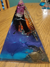 Load image into Gallery viewer, Medium Black Tourmaline Orgonite EMF Protection/Chakra Healing Pyramid Yes