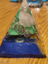 Load image into Gallery viewer, Medium Rose Quartz Orgonite EMF Protection/Chakra Healing Pyramid 10-5 Symm