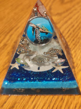 Load image into Gallery viewer, Mini Amazonite Orgonite EMF Protection/Chakra Healing Pyramid Yes