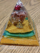 Load image into Gallery viewer, Mini Carnelian Orgonite EMF Protection/Chakra Healing Pyramid 2-18 Symm y