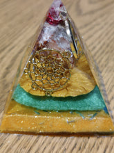 Load image into Gallery viewer, Mini Carnelian Orgonite EMF Protection/Chakra Healing Pyramid 2-18 Symm y