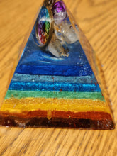 Load image into Gallery viewer, Mini Citrine Orgonite EMF Protection/Chakra Healing Pyramid 2-19 Symm