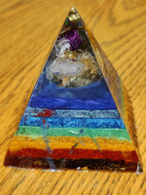 Load image into Gallery viewer, Mini Citrine Orgonite EMF Protection/Chakra Healing Pyramid 2-19 Symm