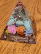 Load image into Gallery viewer, Mini Amazonite Orgonite EMF Protection/Chakra Healing Pyramid 10-7 Symm y
