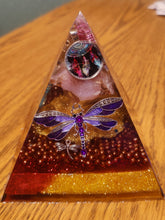 Load image into Gallery viewer, Large Carnelian Orgonite EMF Protection/Chakra Healing Pyramid Symm