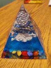 Load image into Gallery viewer, Large Lapis Orgonite EMF Protection/Chakra Healing Pyramid  Symm