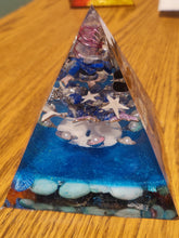 Load image into Gallery viewer, Large Lapis Orgonite EMF Protection/Chakra Healing Pyramid  Symm