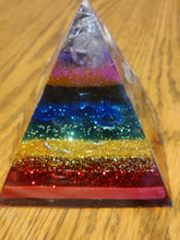 Load image into Gallery viewer, **Specials** Chakra Orgonite EMF Protection/Chakra Healing Pyramid Symm