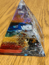 Load image into Gallery viewer, **Specials** Chakra Orgonite EMF Protection/Chakra Healing Pyramid Symm