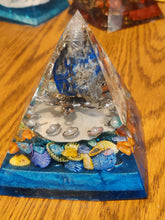 Load image into Gallery viewer, Large Lapis Orgonite EMF Protection/Chakra Healing Pyramid 2-19 Symm
