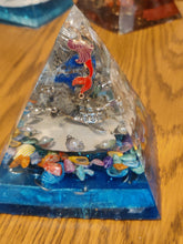 Load image into Gallery viewer, Large Lapis Orgonite EMF Protection/Chakra Healing Pyramid 2-19 Symm