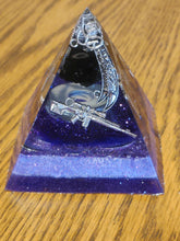 Load image into Gallery viewer, Mini Black Tourmaline Orgonite EMF Protection/Chakra Healing Pyramid 2-19 Symm