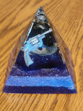 Load image into Gallery viewer, Mini Black Tourmaline Orgonite EMF Protection/Chakra Healing Pyramid 2-19 Symm