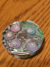 Load image into Gallery viewer, Flower of Life Amazonite Orgonite EMF Protection/Chakra Healing Pyramid