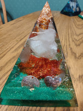 Load image into Gallery viewer, Large Rose Quartz Orgonite EMF Protection/Chakra Healing Pyramid 2-23 Symm