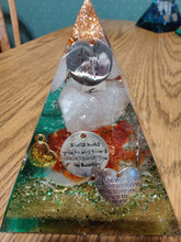 Load image into Gallery viewer, Large Rose Quartz Orgonite EMF Protection/Chakra Healing Pyramid 2-23 Symm