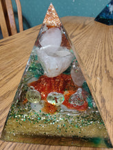 Load image into Gallery viewer, Large Rose Quartz Orgonite EMF Protection/Chakra Healing Pyramid 2-23 Symm