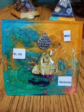 Load image into Gallery viewer, Medium Black Obsidian Orgonite EMF Protection/Chakra Healing Pyramid 10-7 Symm