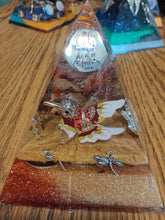Load image into Gallery viewer, Medium Carnelian Orgonite EMF Protection/Chakra Healing Pyramid 2-19 Symm