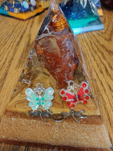 Load image into Gallery viewer, Medium Carnelian Orgonite EMF Protection/Chakra Healing Pyramid 2-19 Symm