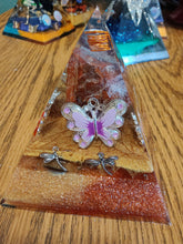 Load image into Gallery viewer, Medium Carnelian Orgonite EMF Protection/Chakra Healing Pyramid 2-19 Symm