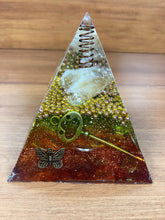 Load image into Gallery viewer, Large Citrine Orgonite EMF Protection/Chakra Healing Pyramid 2-19 Symm