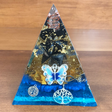 Load image into Gallery viewer, Large Shungite Orgonite EMF Protection/Chakra Healing Pyramid