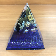 Load image into Gallery viewer, Medium Black Tourmaline Orgonite EMF Protection/Chakra Healing Pyramid Yes