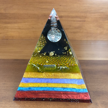 Load image into Gallery viewer, XLarge Shungite stone Orgonite EMF Protection/Chakra Healing Pyramid
