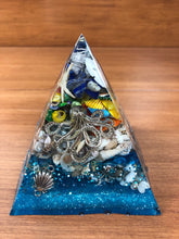 Load image into Gallery viewer, Medium Lapis Lazuli Orgonite EMF Protection/Chakra Healing Pyramid 10-7 Symm