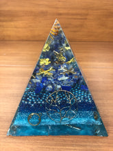 Load image into Gallery viewer, Large Lapis Orgonite EMF Protection/Chakra Healing Pyramid
