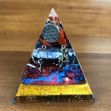 Load image into Gallery viewer, Mini Red Jasper Orgonite EMF Protection/Chakra Healing Pyramid 2-19 Symm