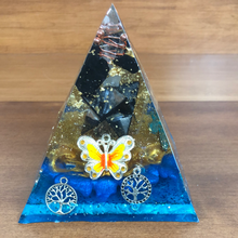 Load image into Gallery viewer, Large Shungite Orgonite EMF Protection/Chakra Healing Pyramid