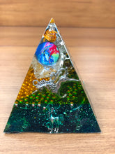 Load image into Gallery viewer, Mini Citrine Orgonite EMF Protection/Chakra Healing Pyramid 2-18 Symm y