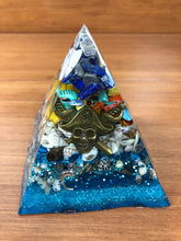 Load image into Gallery viewer, Medium Lapis Lazuli Orgonite EMF Protection/Chakra Healing Pyramid 10-7 Symm