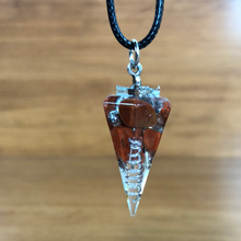 Load image into Gallery viewer, Red Jasper Orgonite EMF Protection/Chakra Healing Pendulum