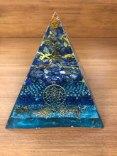 Load image into Gallery viewer, Large Lapis Orgonite EMF Protection/Chakra Healing Pyramid