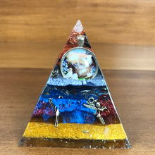 Load image into Gallery viewer, Mini Red Jasper Orgonite EMF Protection/Chakra Healing Pyramid 2-19 Symm