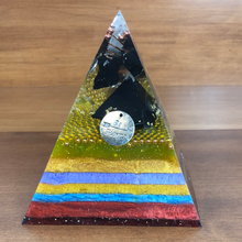 Load image into Gallery viewer, XLarge Shungite stone Orgonite EMF Protection/Chakra Healing Pyramid